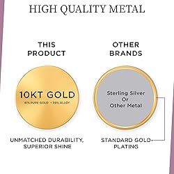 Jewelili 10K Yellow Gold 6.5mm Cubic Zirconia
