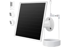 ORAYAFID 6W Solar Panel for Ring Camera, Solar Charger with DC35*135 Port and 3M/9.8FT Cable (Barrel Plug to USB-C Adapter), Fits Ring Stick Up Cam Battery, Spotlight Plus/Pro with Fast Charging Capability