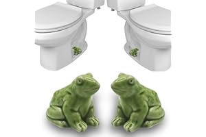 BAOKITOOK Toilet Bolt Covers,2PCS Toilet Bolt Caps,Cute Ceramic Frog Toilet Bolt Covers Decorative,Easy installation Toilet Screw Cover Caps Set of 2 (Cute Ceramic Frog)