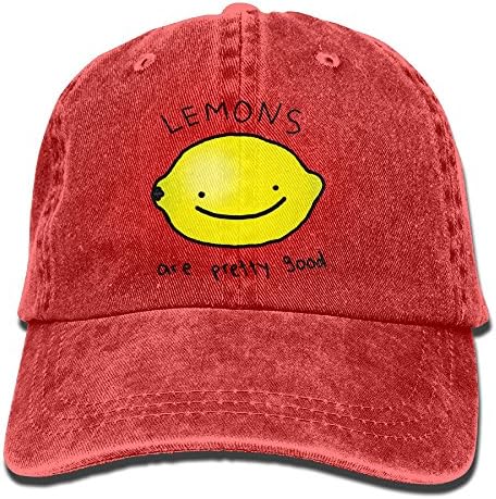 Uanqunan Lemons Are Pretty Good Unisex Cotton Denim Baseball Cap Adjustable Strap Low Profile Plain Hats Red