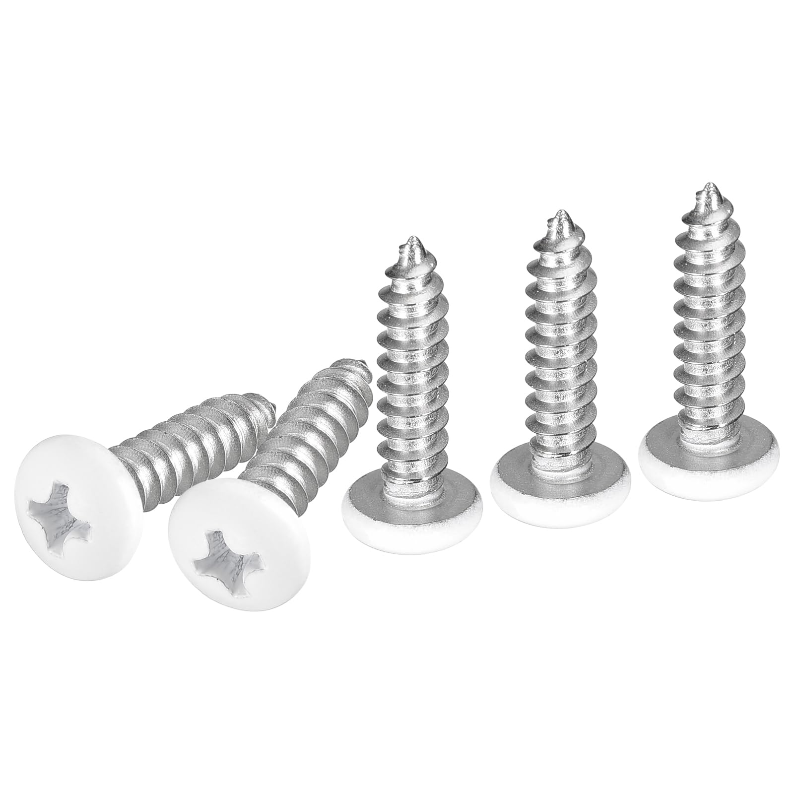 DTGN #10x3/4" White Screws 100Pack - 304 Stainless Steel Pan Head Phillips Sheet Metal Screw Self-tapping Screw Wood Screws — image 1