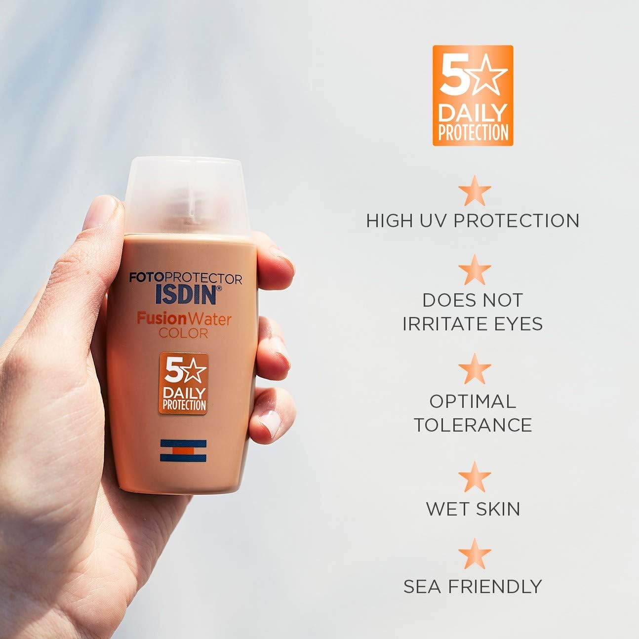 ISDIN Fusion Water MAGIC Color Medium SPF 50, Tinted Facial Sunscreen, Natural Coverage & Evens Skin Tone, Oil-Free - Image 3