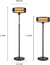 Swan Stand Patio Heater 2KW Remote Control Adjustable Height IP24 Water view 8