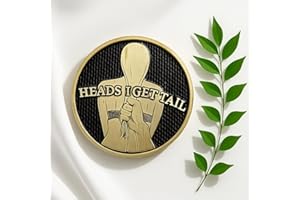 DRDSNLVSI Heads or Tails Coin – Funny Sexy Flip Coin – Double-Sided Challenge Coin – Lucky Decision Token – Prank Gift for Coin Collectors & Couples(Yellow 1PCS)