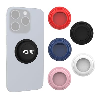 [5 Pack] Princess Cruise Medallion Holders for iPhone, Android, and All Devices - Stickers Cell Phone Holder Accessories for Carnival Ocean Medallion (Black/White/Blue/Red/Pink)
