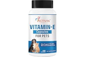 Activin Vitamin E Capsules for Dogs & Cats – Antioxidant Nutritional Support | Skin, Coat & Immune Support | 100 Capsules