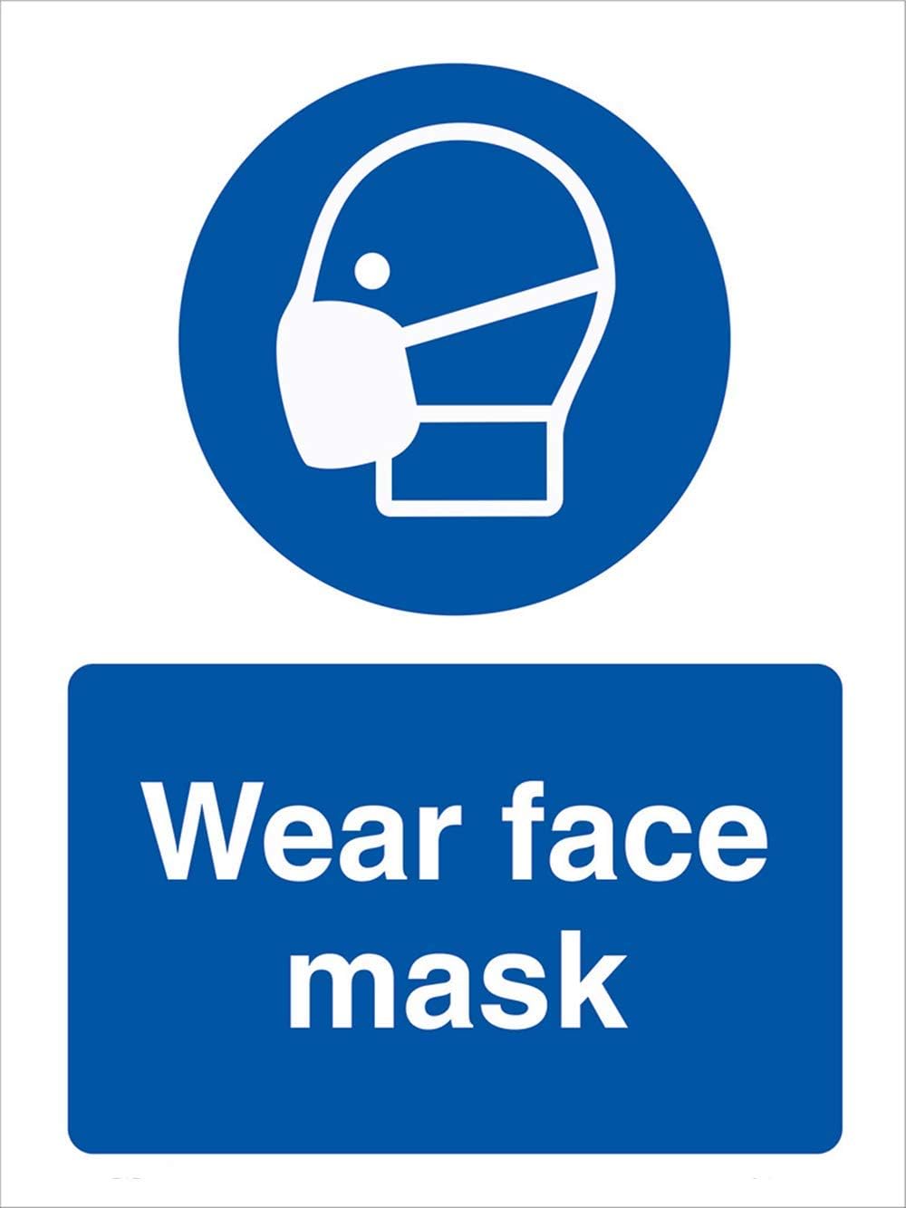 Prevent COVID-19 Safety Sign - Wear Face Mask Sign  (10x13 inches)