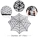 PartyTalk Halloween Spider Web Table Topper, 30-Inch Round Black Lace Tablecloth for Scary Movie Night Halloween Decorations
