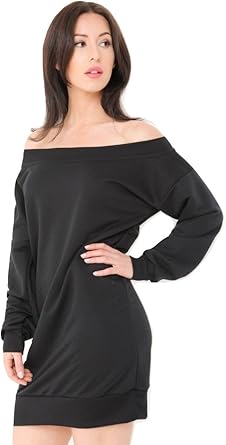off the shoulder sweatshirt dress