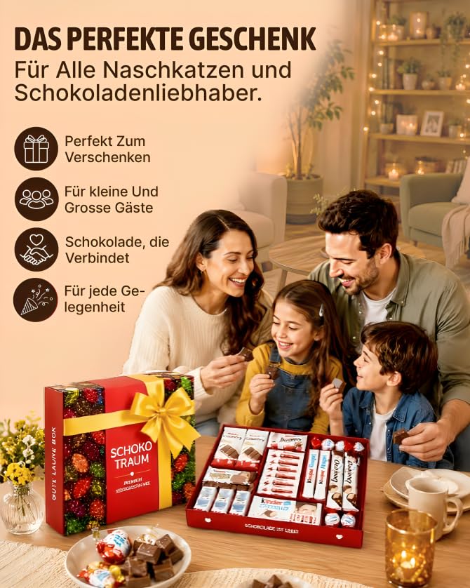 Süßigkeiten Box mit Kinderschokolade - "Schokotraum" von Candy Circle, Wunderschöne Süssigkeiten Box mit Bueno, Kinder Schokolade und Kinder Country, als Geschenk oder Naschbox 7