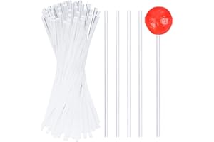 LSYGXYZ 50 Pieces Acrylic Lollipop Sticks, Clear Cake Pops for Candy Dessert Chocolate Handmade DIY, 6 Inch(3mm Diameter)