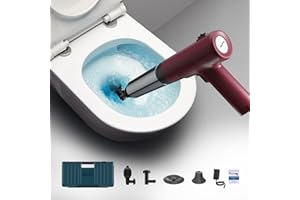 Electric Plunger for Toilet, High Pressure Air Drain Blaster, Dredge Clogged Remover Tool, Heavy Duty Power Plunger with Buil