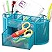 Annstory Home Office Desk Organizer with 9 Compartments + Drawer Mesh Tray for Pen, Great Adult Kids Gift,Blue