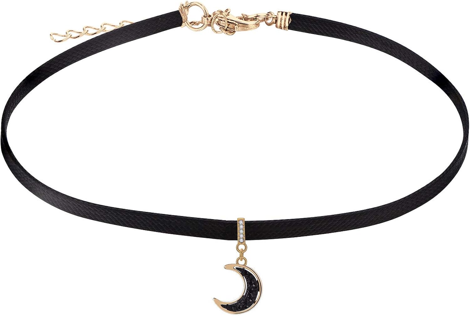 FJ leather Moon Choker Necklace for Women: Clothing