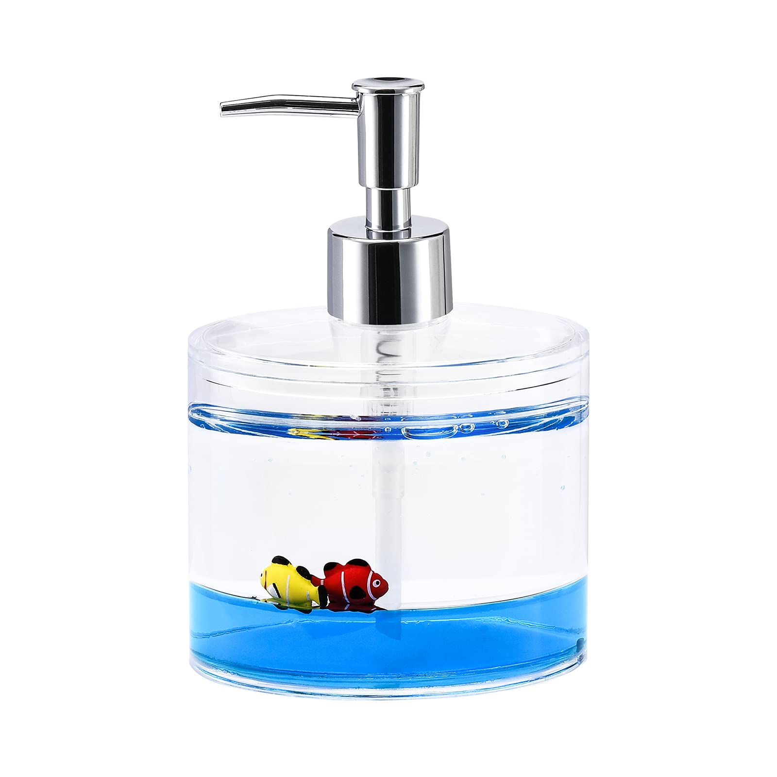 Photo 1 of Locco Decor Acrylic Liquid 3D Floating Motion Bathroom Kitchen Vanity Accessory Soap Lotion Dispenser Ocean Cartoon Animal Theme Nimo Fish