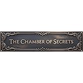 longzizhuer Chamber of Secrets Metal Sign 4x16in | Literary Plaque, Library Wall Decor