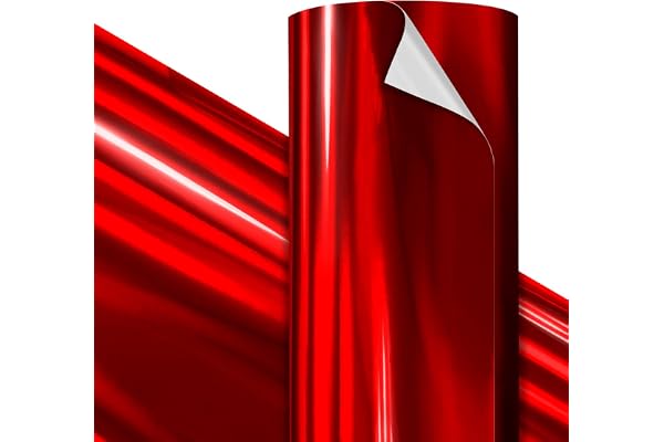 VViViD Premium Holographic Chrome Red Craft Vinyl Roll 1ft x 5ft – Bubble-Free Air Release – Heat-Activated Adhesive for Stro