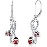POTOPYY Dragonfly/Hummingbird/Ladybug/Butterfly/Bee Earrings 925 Sterling Silver Insect Earrings Infinity Jewelry Valentines Day Mothers Day Gifts for Women