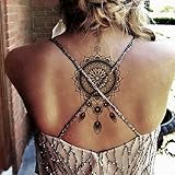 Kotbs Waterproof Large Lotus Totem Temporary Tattoos Paper Body Art Big Tattoo Sticker for Women (2 Sheet Pack)