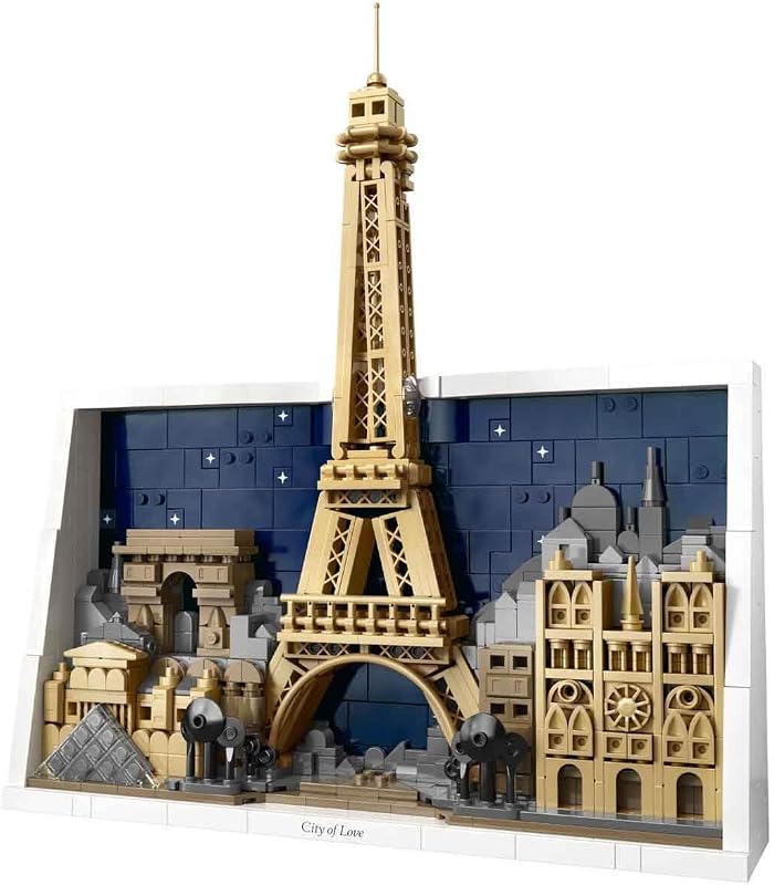 Architecture Paris – Stadt der Liebe 3D Puzzle - Wanddeko als Bastelset zum Bauen - DIY Set Erwachsene mit Pariser Wahrzeichen wie Miniatur Eiffelturm - Geschenk für Männer und Frauen - 21064
