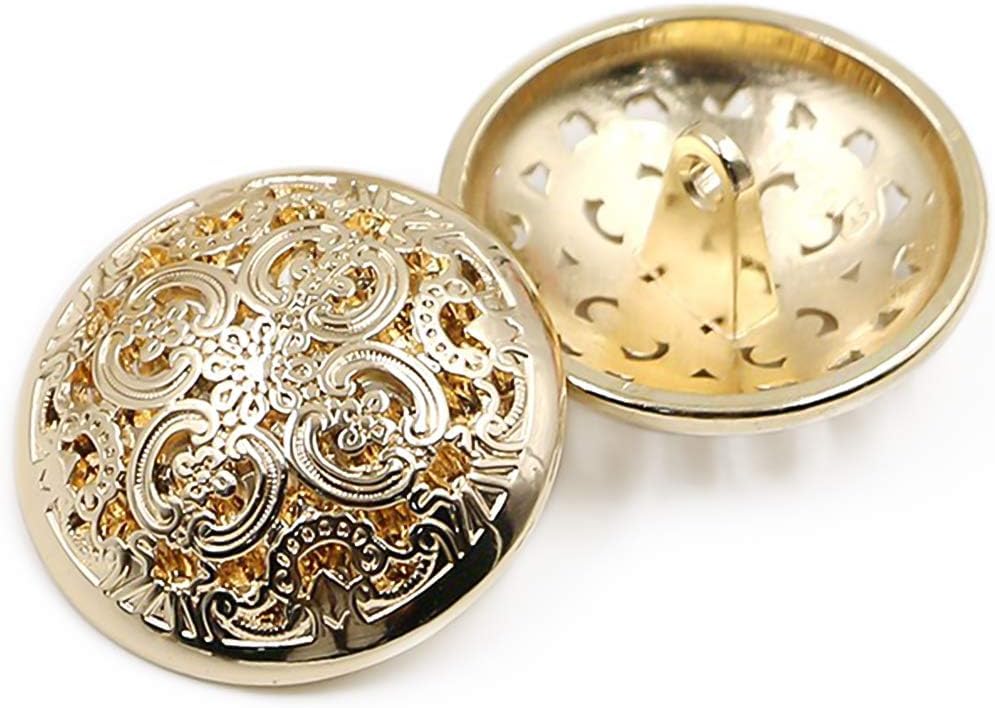 Retro Hollow Metal Coat Buttons Suit Coat Buckles,Pack of 10