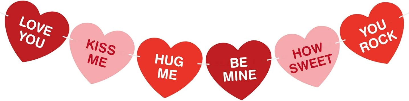 Amazon Com Tuparka Red Pink Conversation Hearts Banner Heart