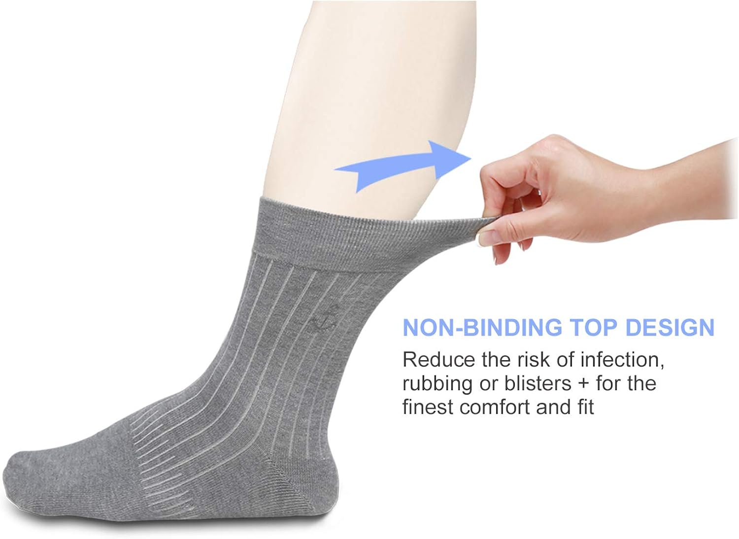 Mens Diabetic Socks Copper(6 Pack) Extra Wide Casual Crew Socks with Gift Box: Clothing