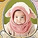 FEITONG(TM) Lovely Winter Baby Kids Girls Boys Warm Woolen Coif Hood Scarf Caps Hats, Pink, 6 Months to 36 Months