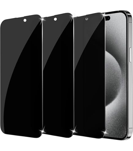Pokolan 2 Pezzi Pellicola Privacy 360° Per IPhone 15 Pro – Vetro Temperato 9H Anti-Spy 4 Lati, Anti-Graffio E Anti-Impronta, HD Touch