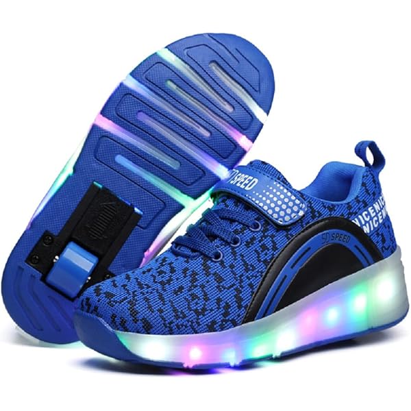 Kids Roller Skates With Wings Light Up Shoes With Wheels Shoes LED Usb Charging Roller Sneakers For Girls Boys Birthday Christmas Gift - View #3