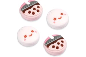 Lotadilo 4Pcs for Nintendo Switch Thumb Grips Cute Milk Tea Food Design Kawaii 3D Silicone Joystick Caps Joycon Controller Button Covers for Nintendo Switch/OLED/Switch Lite for Girls Kids Teens