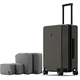 LEVEL8 Elegance Carry-on Suitcase, 20 Inch Carry on Luggage, Hardside Large Suitcases with Wheels, Tavel Bag with Tsa Lock, Olive Green