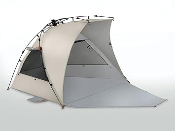 Terra Nation Strandschutz Reka KOHU Plus Strandmuschel 2 größeren Fenstern und Einer Bodenplane | 98% UV Schutz vor schädlich