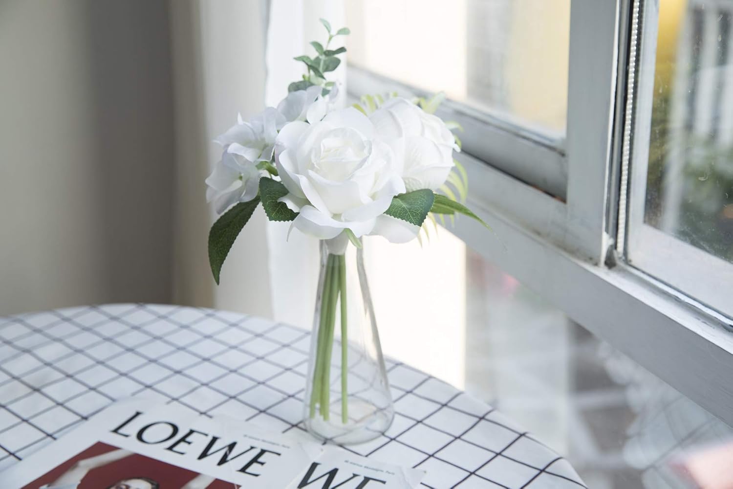 Best artificial white desk flowers