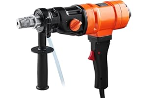 Uargd Diamond Core Drilling Machine, 4in Handheld Wet Concrete Core Drill, 1100-2400RPM Dual Speed with 1-1/4" Thread & Bubbl