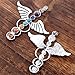 Jovivi 7 Chakras Natural Quartz Gemstones Stone Pendant Healing Point Chakra Reiki (Yoga&Angel Wings& Holy Sword Style 3pc)