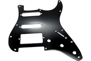 QINHRETUO HSS Metal Matte Aluminum Strat Style Pickguard 11 Hole Anodized ST Pick Guard Scratch Plate for USA/Mexico ST/Strat (Black)
