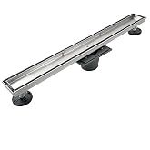 Neodrain 24" Linear Shower Drain with Tile Insert Grate &amp; Shower Drain Base | 304 Stainless Steel, Fast Drainage, Rectangle Shower Floor Drain with Leveling Feet &amp; Hair Strainer, Fits Bathroom, Balcony