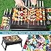 EVOLAND BBQ Charcoal Grill, Folding Portable Lightweight Small Barbecue Grill Tools for Outdoor Grilling Cooking Camping Hiking Picnics Tailgating Backpacking Party