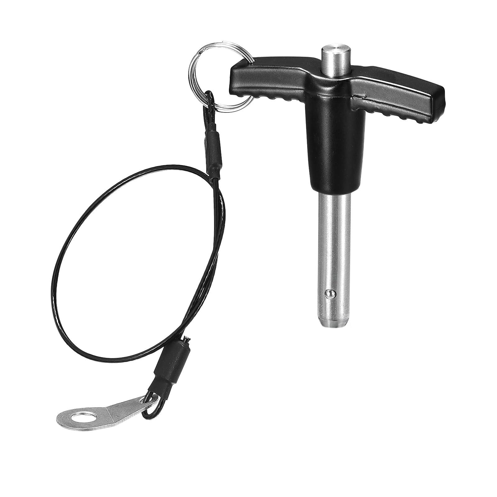 DTGN 8mmx20mm(DxL) T Handle Quick Release Pin - Good for Quickly Connecting and Hooking Up Components - 304 Stainless Steel Ball Locking Pin with Push Button - Black/Silver