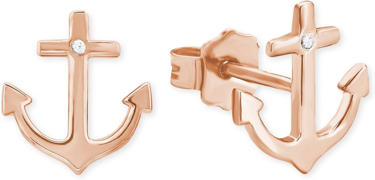 Orecchini A Bottone In Argento 925 Rosa Placcato Oro – Tondi 10mm – Unisex