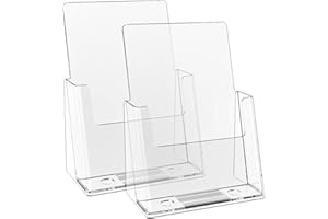 zavekia 2 Pack 6'' x 9'' Acrylic Brochure Holder,wide brochure leaflet booklet literature flyer catalog magazine. (6 x 9 in/ 2 Pack)