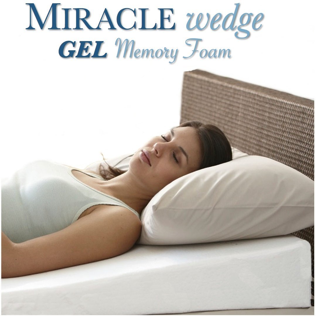 Gel Memory Foam Wedge Pillow For Acid Reflux Cool Temp Wedge