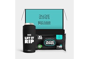 DUDE Wipes Holiday Stocking Stuffers - FrostBuddy Universal Can Cooler + Extra-Large Flushable Wet Wipes - 1 Pack, 48 Wipes - Mint Chill - Holiday Gifts for Men