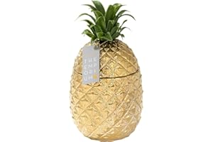 Gold Pineapple Ice Bucket with Lid, Premium addition to your Drinks Trolley | Ceramic, Retro Bar Accessory | Classy Party Dec