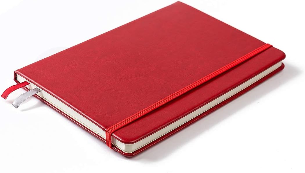 Guissi Classic Dotted Grid Bullet Notebook Journal Dot Hard Cover A5 Premium 80gsm Thick Acid-Free Paper with Fine Inner Pocket Faux Leather Office School Supplies 144 Pages Desgned in Florence - Image 4