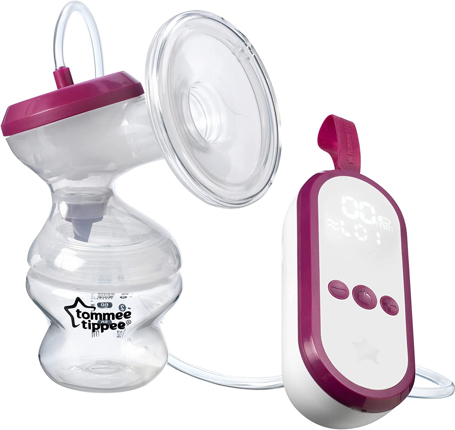 Tommee Tippee Made for Me Single Electric Breast Pump, Quiet and Lightweight, USB Rechargeable, Portable Unit with Massage and Express Modes