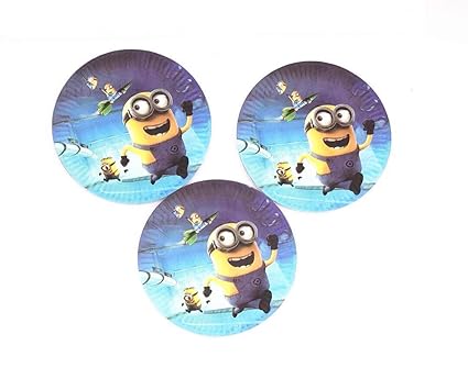 Amazon Com Aggenix Store Paper Dinner Plates Minions Happy