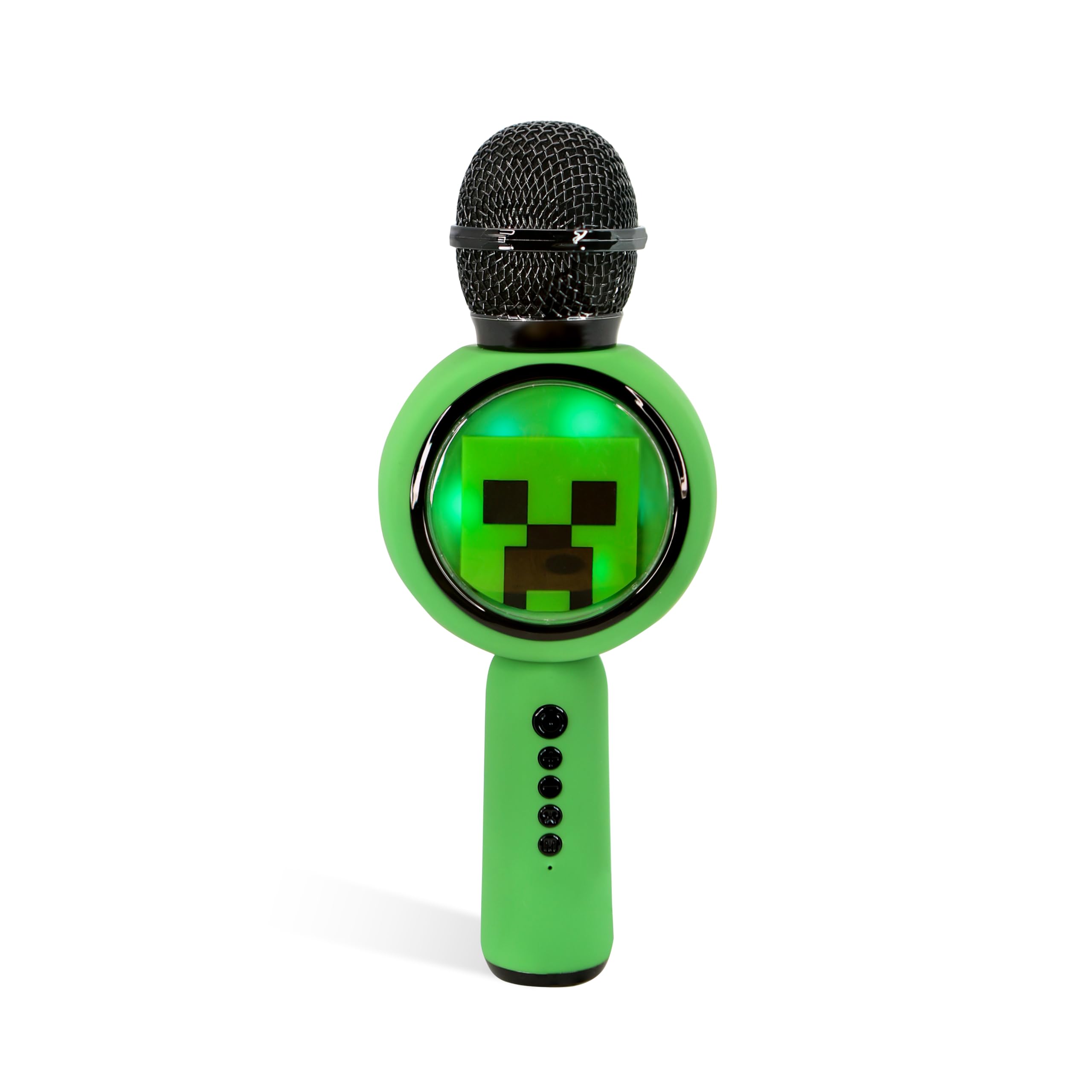 OTL Technologies MC1240 Minecraft Popsing LED Light Up Wireless Karaoke Microphone with Voice Changer Mode - Green