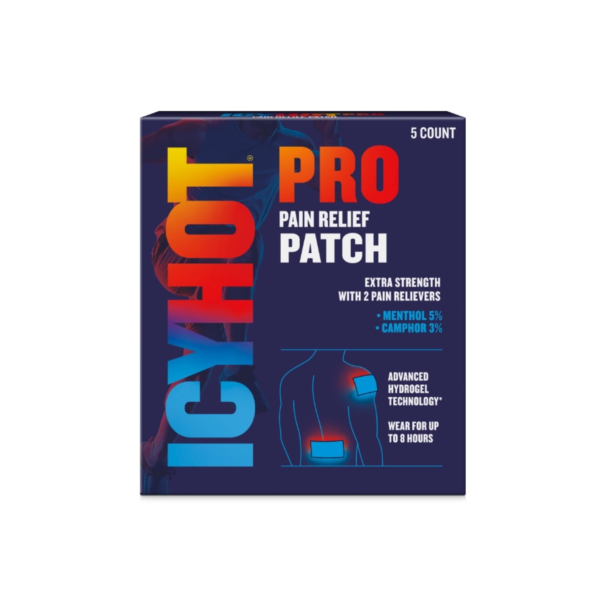Photo 1 of 2  Icy Hot Pro No-Mess Pain Relief Patches with Menthol & Camphor & Advanced Hydrogel Technology, 5 Ct.